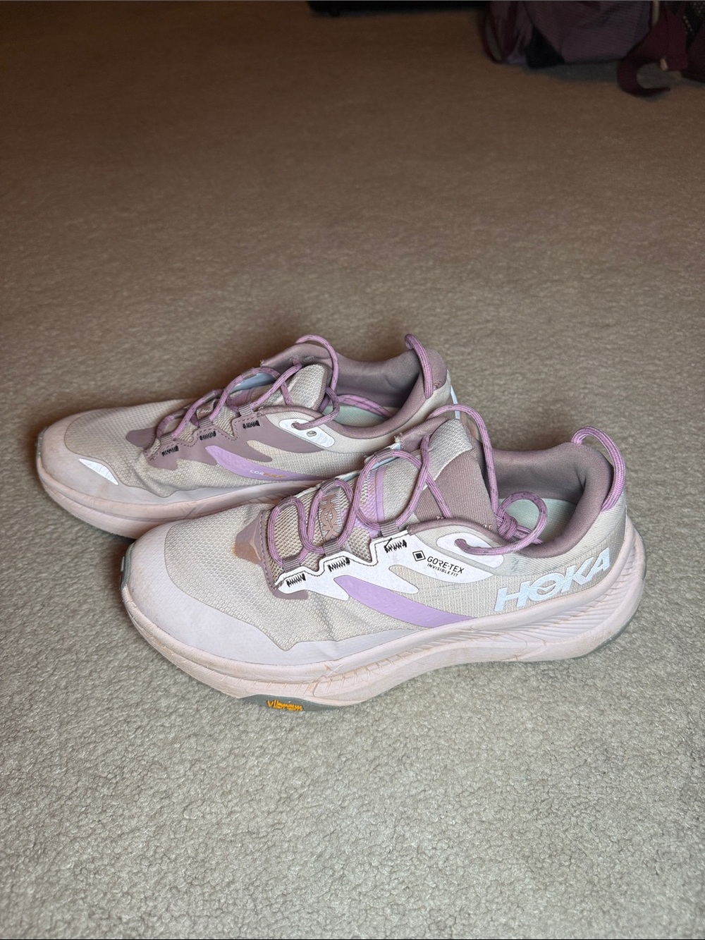 Hoka Transport Women's Light Pink and Lavender Hiking Shoes - Picture 3 of 15